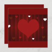 ロマンチックな赤と白のラブミーハートバレンタイン 招待状 (正面/裏面)