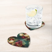 ロマンチックな赤と白の花のブライズシャワー 結婚式 ペーパーコースター (インサイチュ)