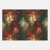 ロマンチックな赤と白の花のブライズシャワー 結婚式 ラッピングペーパーシート (正面2)