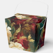 ロマンチックな赤と白の花のブライダルシャワー ウェディング フェイバーボックス (正面)