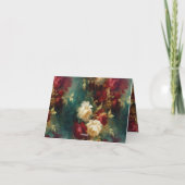 ロマンチックな赤と白の花 ありがとう サンキューカード (裏面)