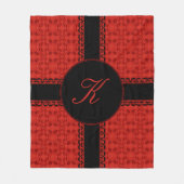 ロマンチックな赤と黒のパーソナライズ フリースブランケット (正面)
