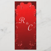 ロマンチックな赤のエレガンス:装飾ヴィンテージウェディング メニュー (裏面)