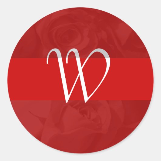 "ロマンチックな赤のバラ" – モノグラム[a] ラウンドシール (正面)