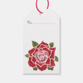 ロマンチックな赤のバラ、青のパックのカスタムラベル ギフトタグ (正面)