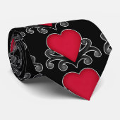 ロマンチックな赤のバレンタインデーハート ネクタイ (ロール)