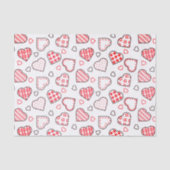 ロマンチックな赤の愛のハートパターン |休日 薄葉紙 (正面)
