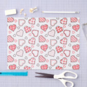ロマンチックな赤の愛のハートパターン |休日 薄葉紙 (クラフト)