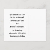 ロマンチックな赤の愛ハートゴシック中世スタイル 案内ポストカード (裏面)