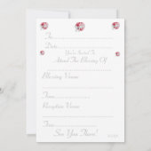 ロマンチックな赤の愛ハート白賛美弓 招待状 (裏面)