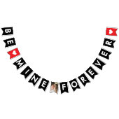 ロマンチックな赤の黒の結婚提案カップルの写真 バンティングフラッグ (全)