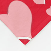 ロマンチックな赤ピンクのハートXOXO写真 フリースブランケット (角)