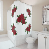ロマンチックな赤ローズシャワーカーテン –  シャワーカーテン (インサイチュ)
