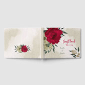 ロマンチックな赤淡い色のと黄色の結婚花 ゲストブック (全面)