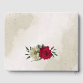 ロマンチックな赤淡い色のと黄色の結婚花 ゲストブック (裏面)