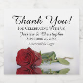 ロマンチックな赤結婚いバラの感謝 ビールラベル (シングルラベル)