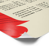 ロマンチックな赤結婚フローラの座席表 ポスター (コーナー)