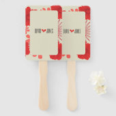 ロマンチックな赤結婚フローラ ハンドファン (正面&裏面)