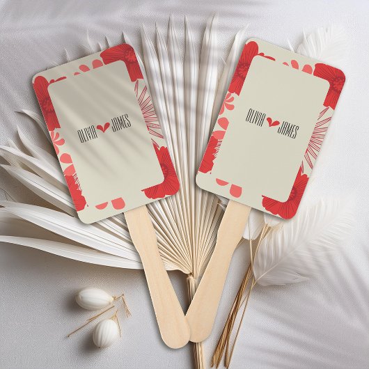 ロマンチックな赤結婚フローラ ハンドファン