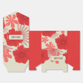 ロマンチックな赤結婚フローラ フェイバーボックス (見開き)