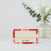 ロマンチックな赤結婚フローラ プレイスカード (スタンド正面)