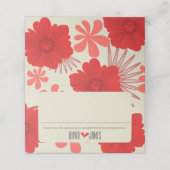 ロマンチックな赤結婚フローラ プレイスカード (外部開封)