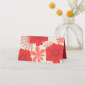 ロマンチックな赤結婚フローラ プレイスカード (裏面)