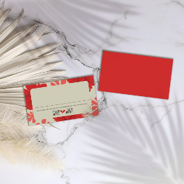 ロマンチックな赤結婚フローラ プレイスカード