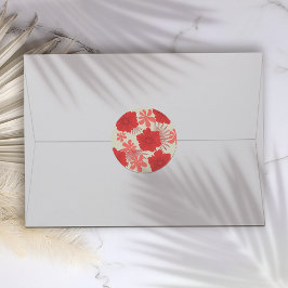 ロマンチックな赤結婚フローラ ラウンドシール