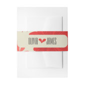 ロマンチックな赤結婚フローラ 招待状ベリーバンド (正面例)