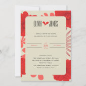 ロマンチックな赤結婚フローラ 招待状 (正面)