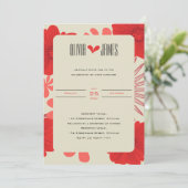 ロマンチックな赤結婚フローラ 招待状 (スタンド正面)