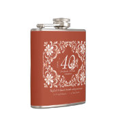 ロマンチックな赤結婚錆40周年フラスコ フラスク (右)