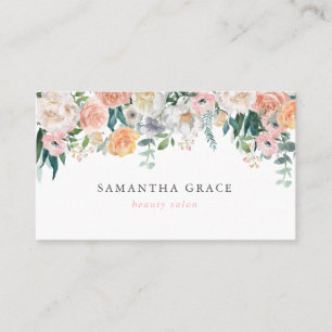 ロマンチックな赤面の花の毛の化粧の名刺 予約カード