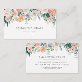 ロマンチックな赤面の花の毛の化粧の名刺 予約カード (正面/裏面)