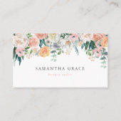 ロマンチックな赤面の花の毛の化粧の名刺 予約カード (正面)