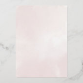 ロマンチックな赤面ガーデンバラ2とバラ金ゴールド 箔招待状 (裏面)