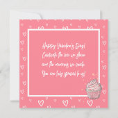 ロマンチックな赤面ピンクと白のハート写真 シーズンカード (裏面)