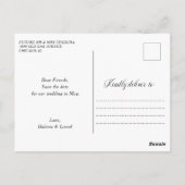 ロマンチックな赤面ピンクのハート写真の保存日付 ポストカード (裏面)