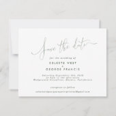 ロマンチックな赤面ピンクのフローラは日付を保存 案内状 (裏面)