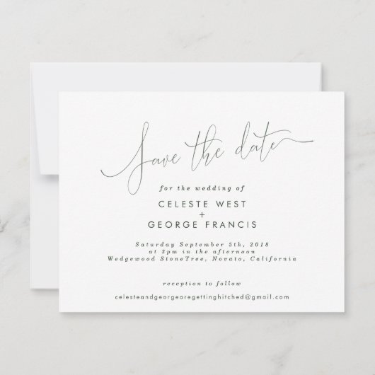 ロマンチックな赤面ピンクのフローラは日付を保存 案内状 (裏面)