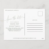 ロマンチックな赤面ピンクのフローラ日付の発表を保存 シーズンポストカード (裏面)