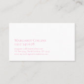 ロマンチックな赤面ピンクのフローラ水彩 名刺 (裏面)