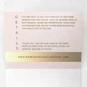 ロマンチックな赤面ピンクのフローラ結婚写真 三つ折り招待状 (内部最初)