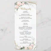 ロマンチックな赤面ピンクの緑の葉の金ゴールドフレーム プログラム (裏面)