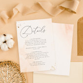 ロマンチックな赤面ピンクウォーター結婚カラーの詳細 エンクロージャーカード