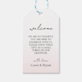 ロマンチックな赤面ピンクエレガントなウェディングウェルカム ギフトタグ