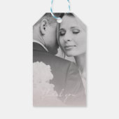 ロマンチックな赤面ピンクエレガントなウェディングウェルカム ギフトタグ (裏面)