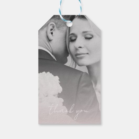 ロマンチックな赤面ピンクエレガントなウェディングウェルカム ギフトタグ (裏面)