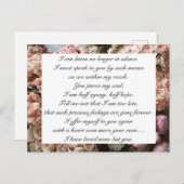 ロマンチックな赤面ピンクフローラジェーンオーステンラブ引用文 ポストカード (正面/裏面)